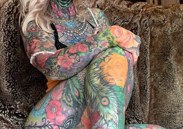 Grandma reveals what she looked like before full body tattoos