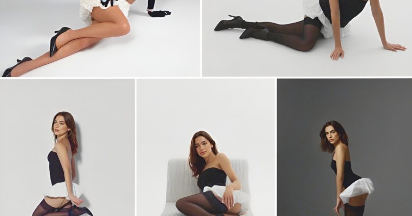 Dua Lipa Stuns in Black Corset and Ruffled Skirt Combo