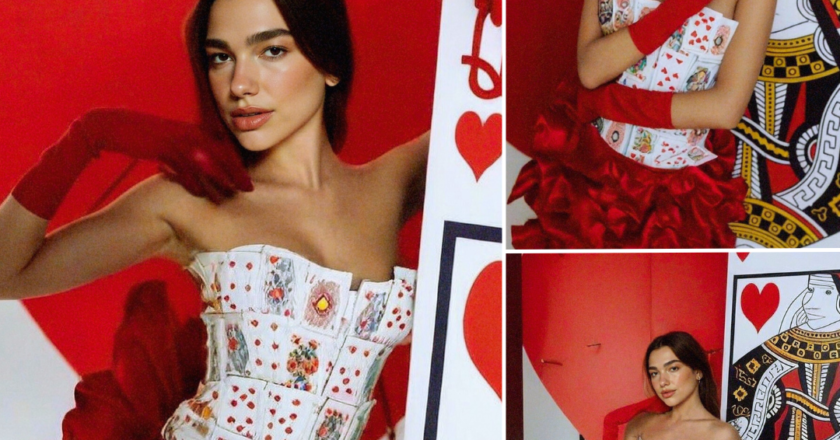 Dua Lipa Stuns as the Queen of Hearts in Bold, Playful Fashion Look